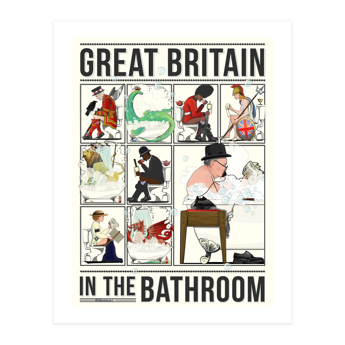 Great Britain in the Bath, Funny Bathroom Humour (Print Only)