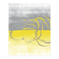 Abstract Painting No. 53 - Bubbles | Illuminating Yellow & Ultimate Grey (Print Only)