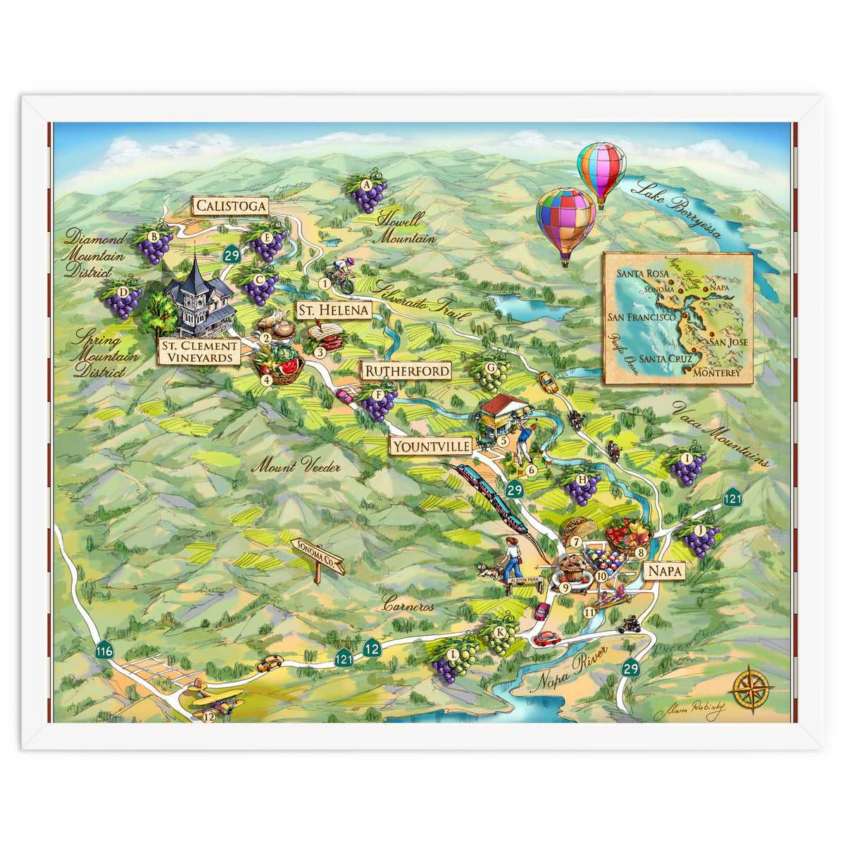 Napa Valley Illustrated Map