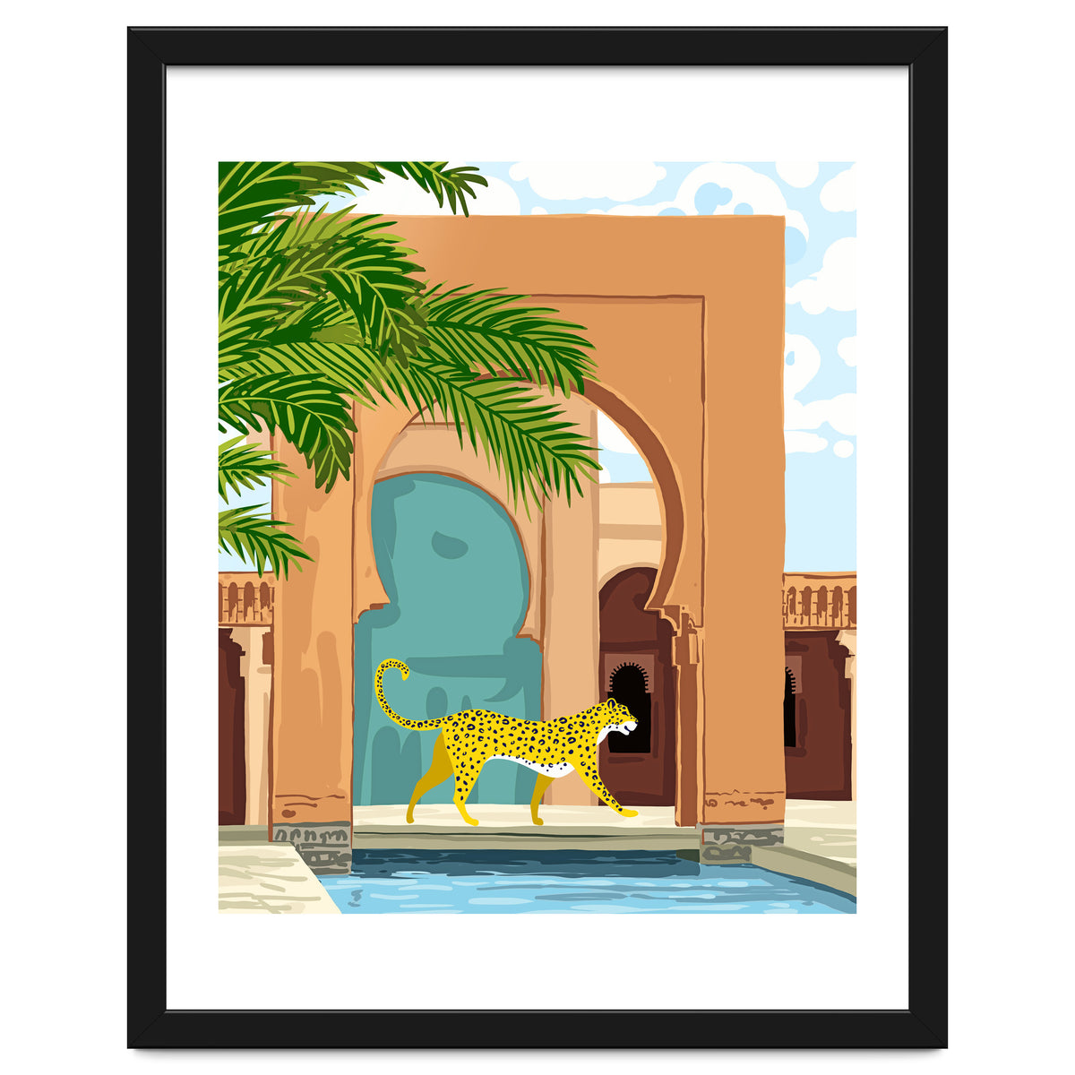 Cheetah under the Moroccan arch