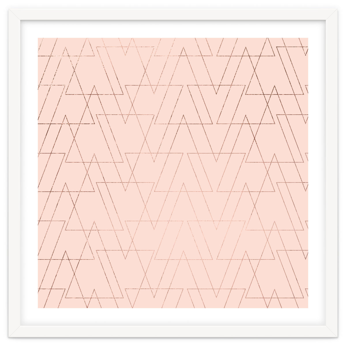 Modern Rose Gold Geometric Thin Triangles Blush Pink Abstract Pattern