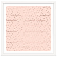 Modern Rose Gold Geometric Thin Triangles Blush Pink Abstract Pattern