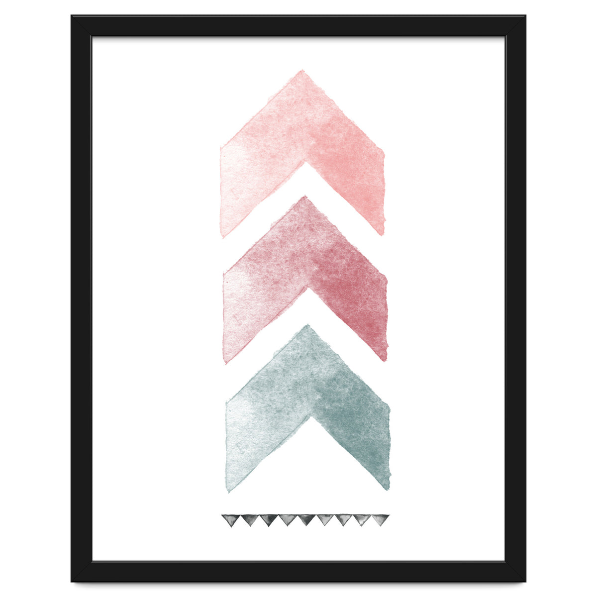 Pink And Blue Watercolor Chevron