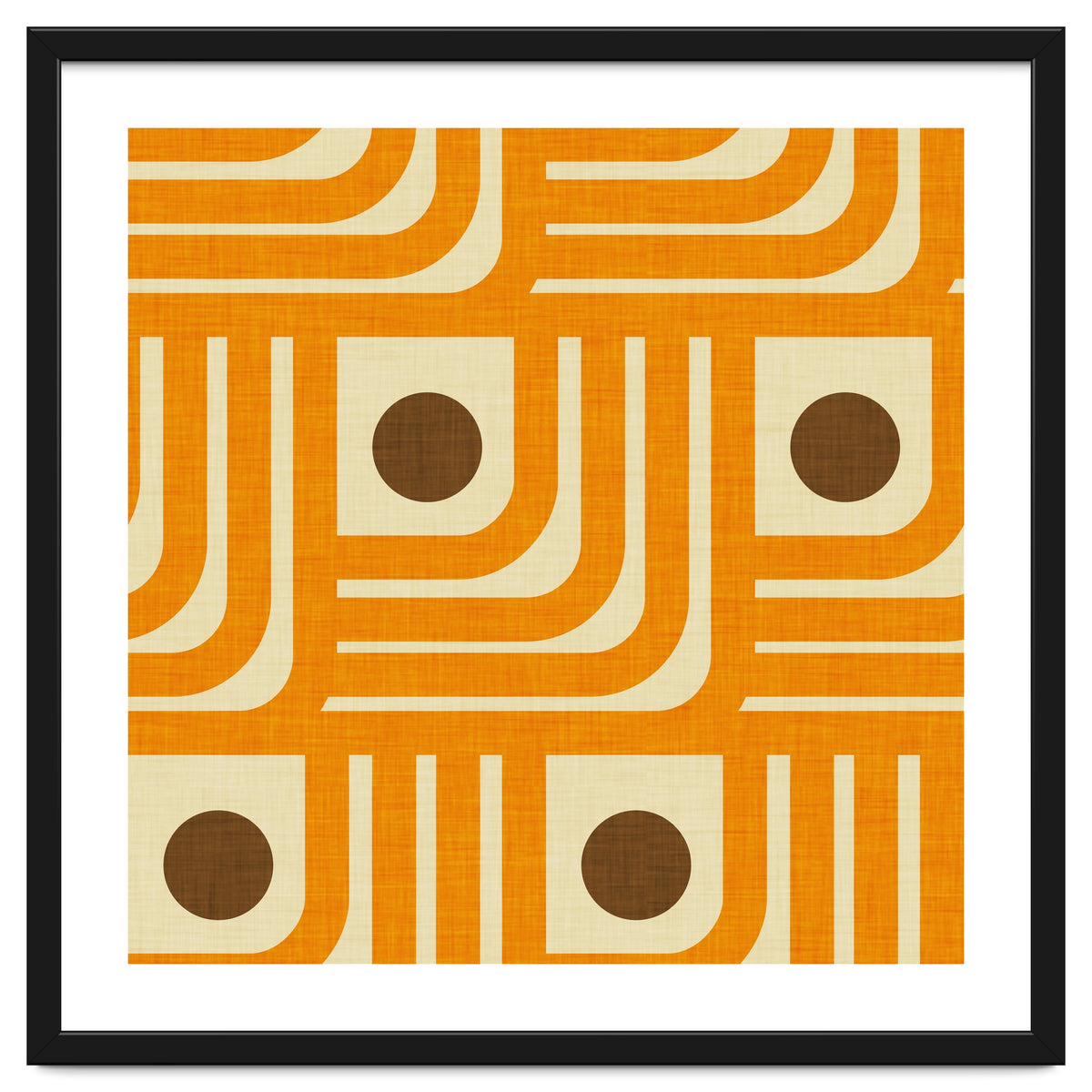 70s Curve Lines Orange Brown