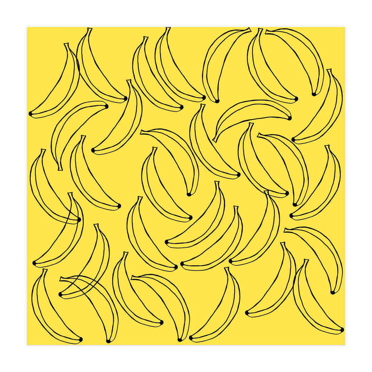 Bananas pattern on yellow background (Print Only)