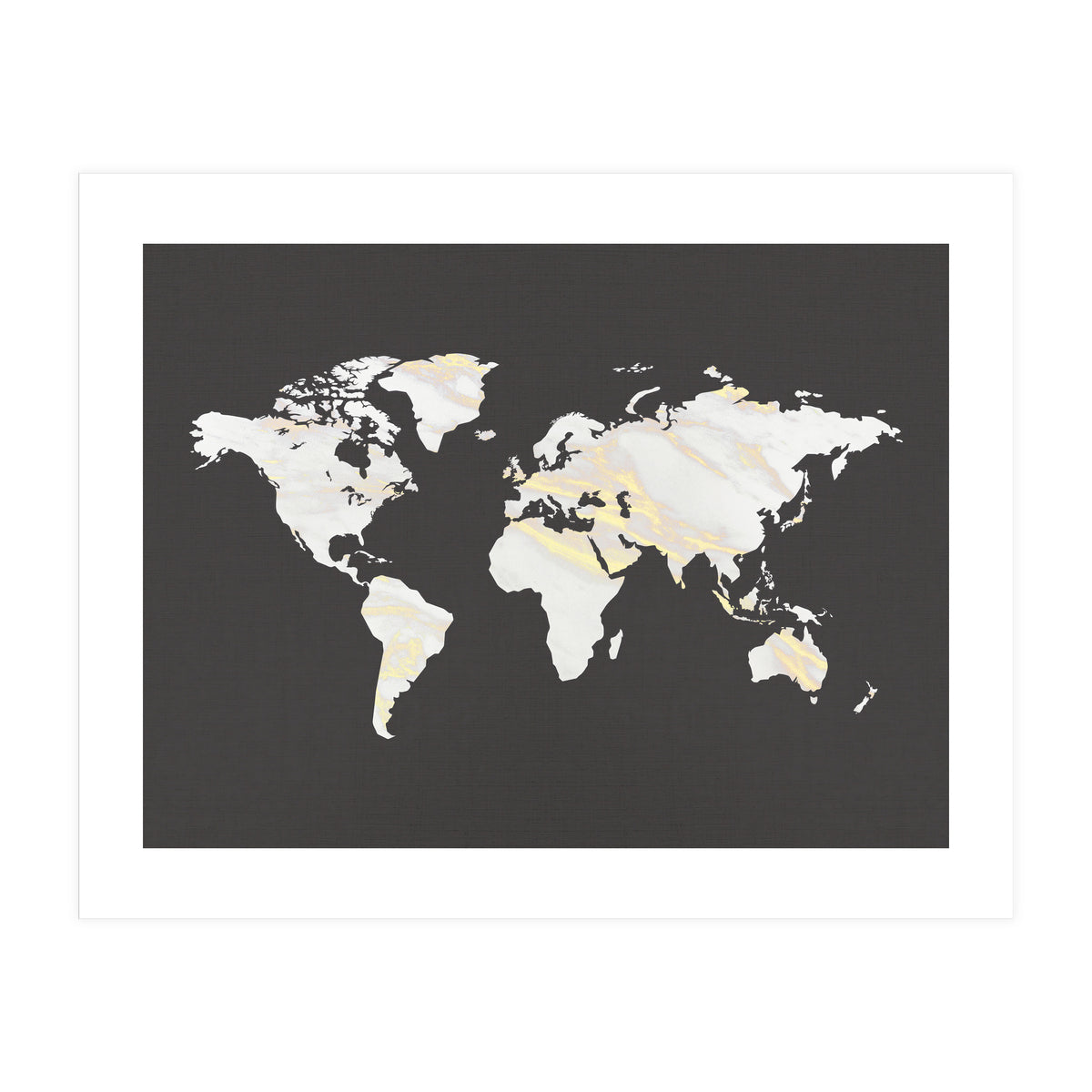 Marbel Gold World Map (Print Only)