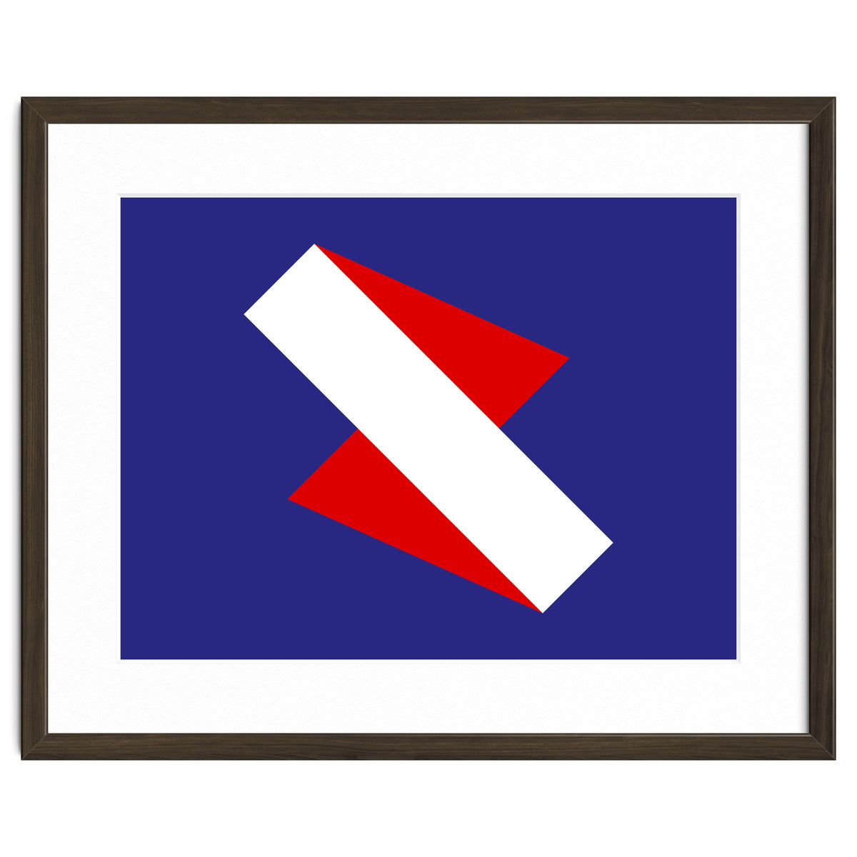 Geometric Shapes No. 68 - red & royal blue