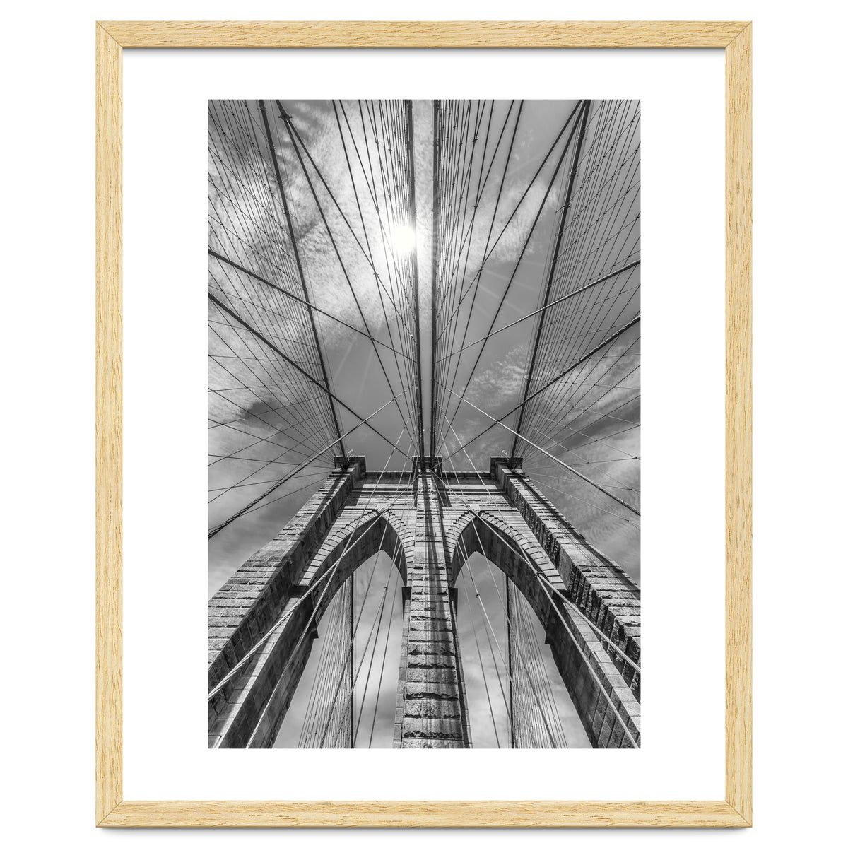 NEW YORK CITY Brooklyn Bridge in Detail | monochrome