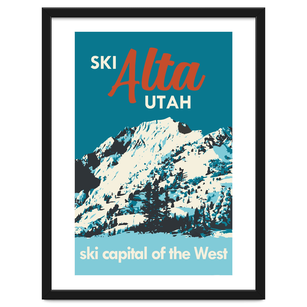 Ski Alta Utah vintage poster
