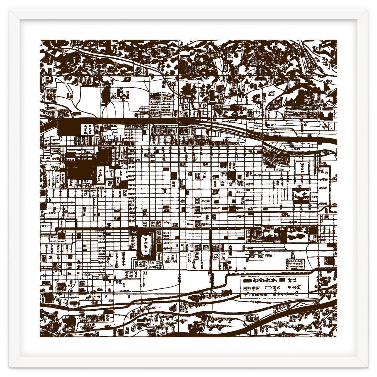 Antique Oriental Town Map