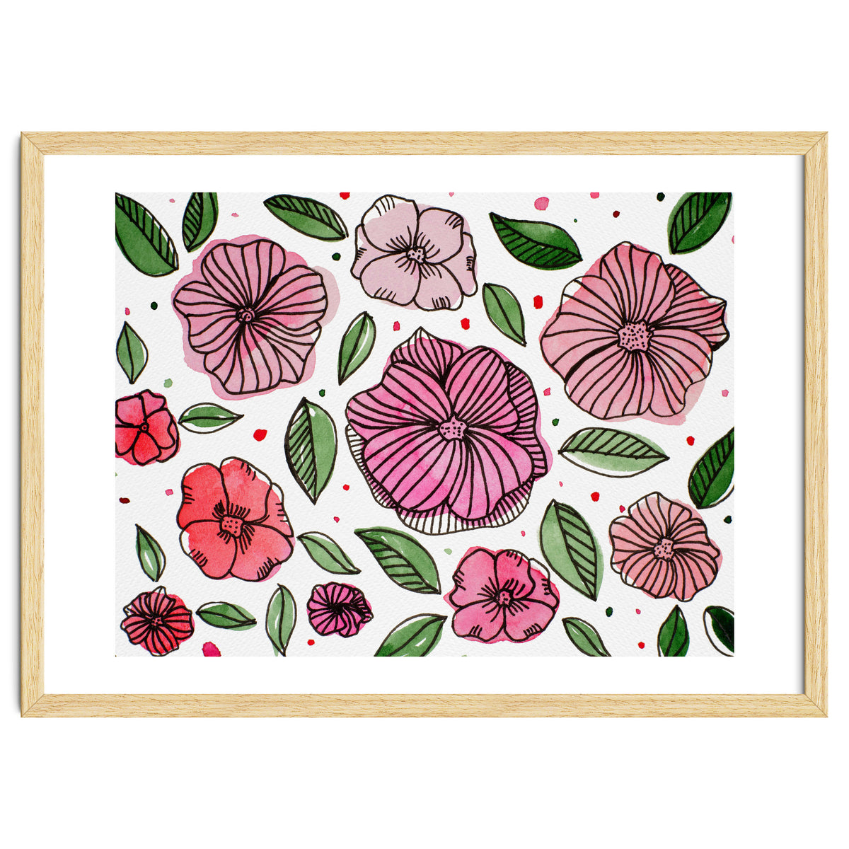 Watercolor And Ink Florals