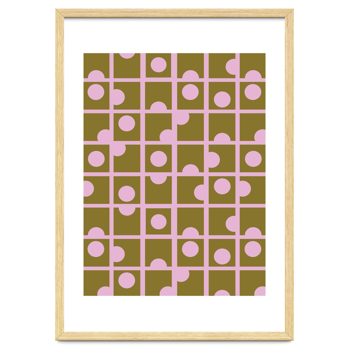 Pink Retro Circles Pattern