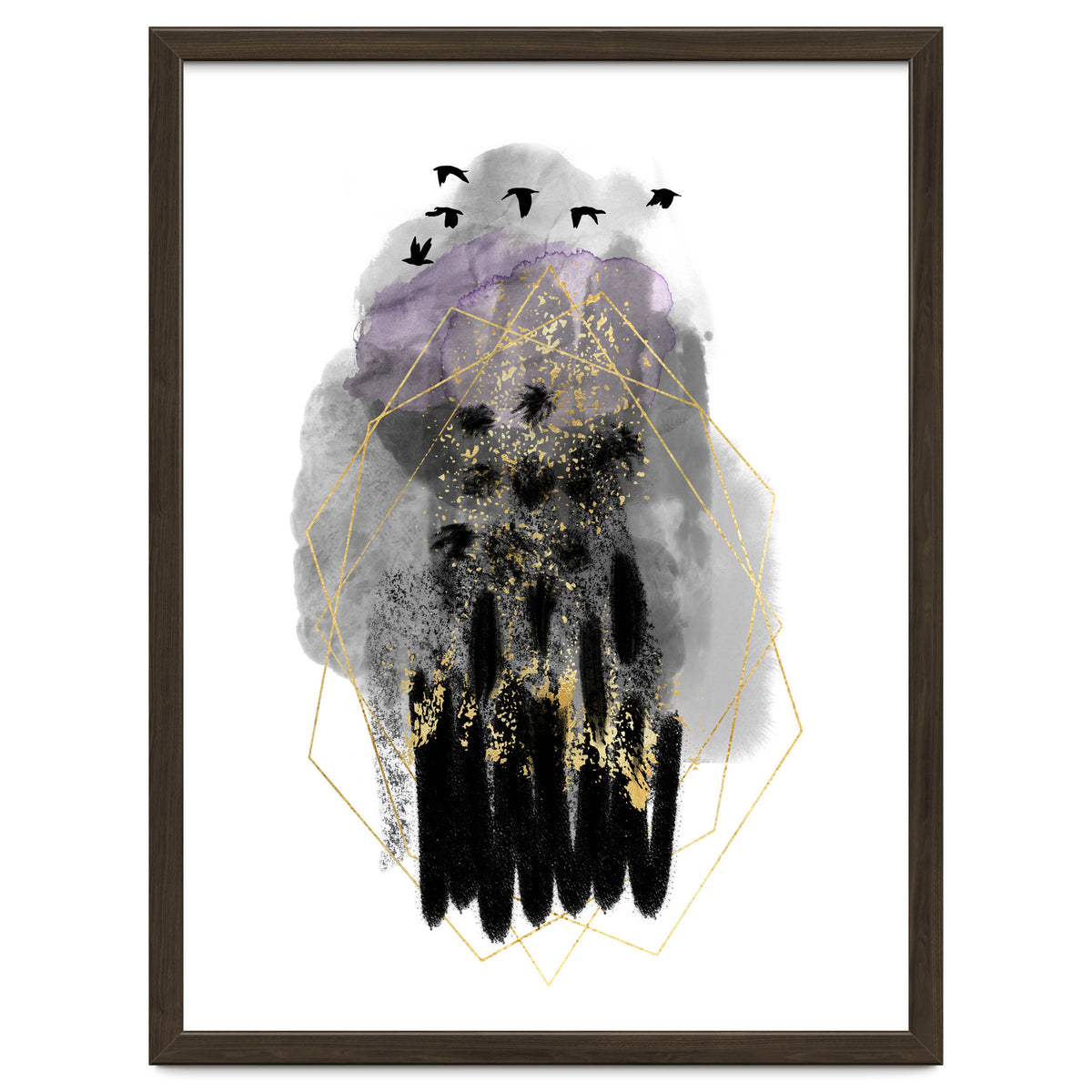 Abstract watercolour calm before the storm