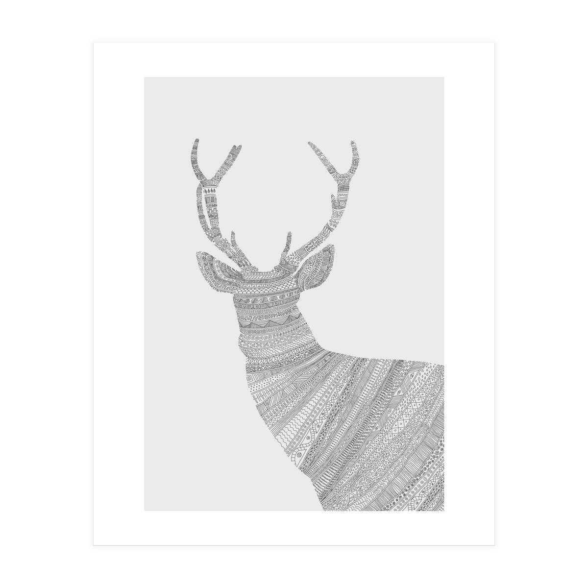 Stag Grey Poster (Print Only)