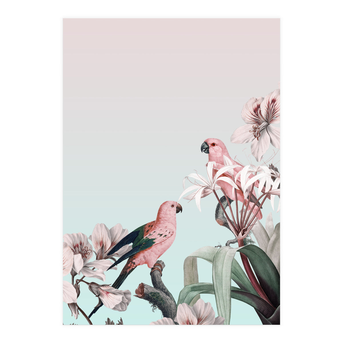 Pastel Parrots Paradise (Print Only)