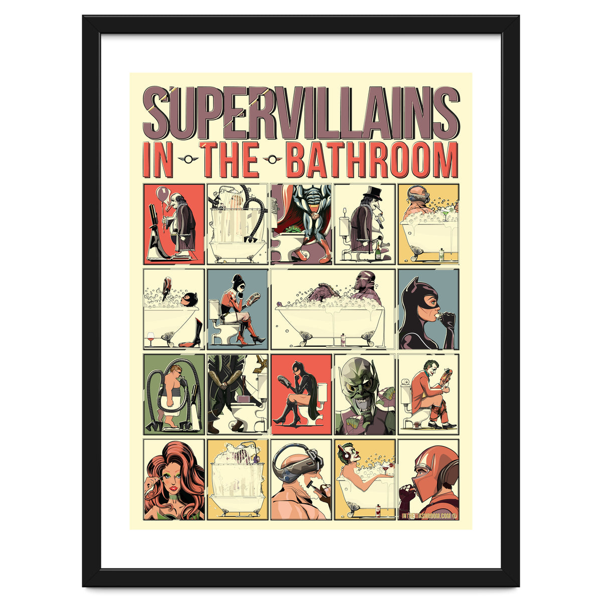 Supervillains in the Bathroom, funny Bathroom Humour