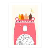 Cute Little Bear Pink (Print Only) thumbnail