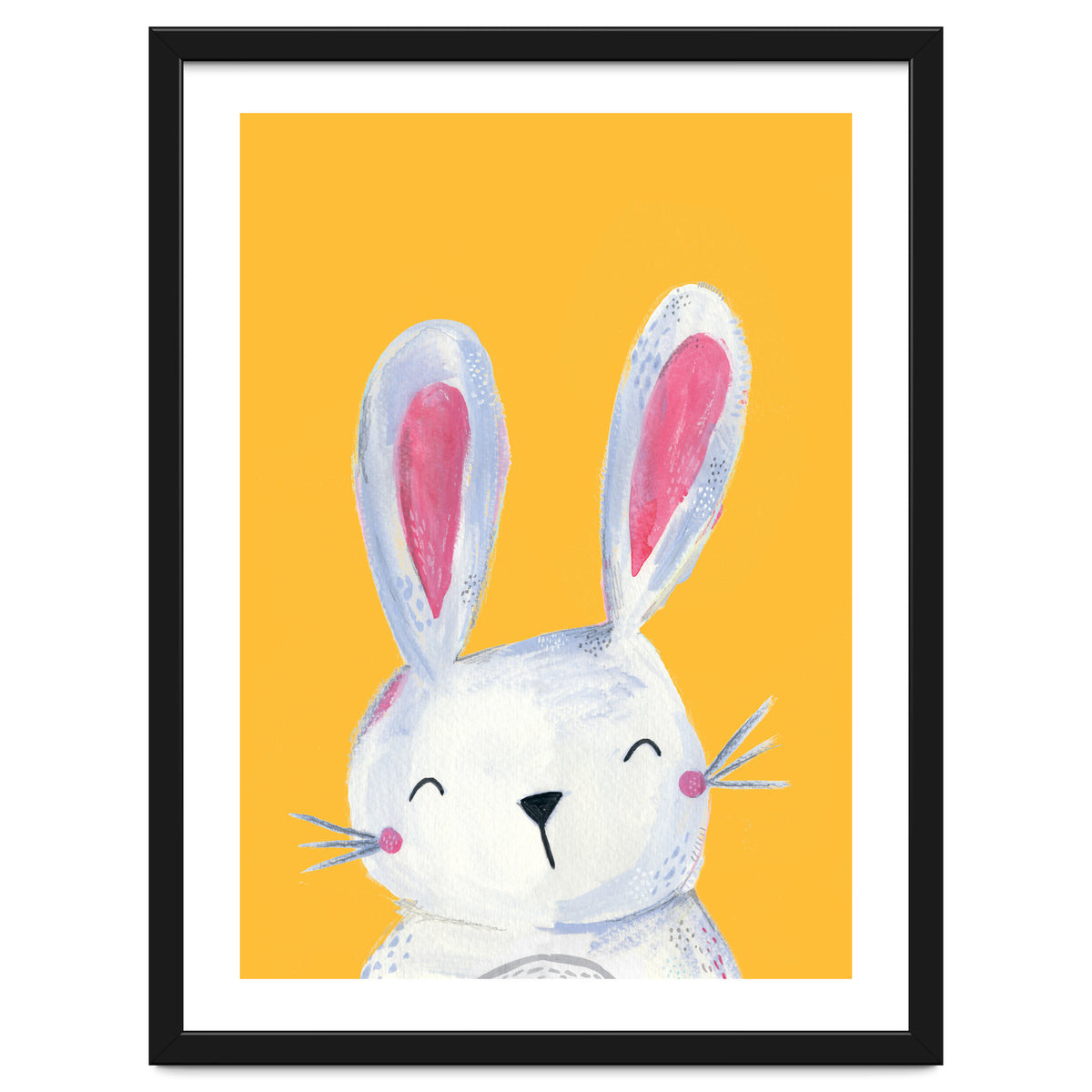 Woodland Bunny On Mustard