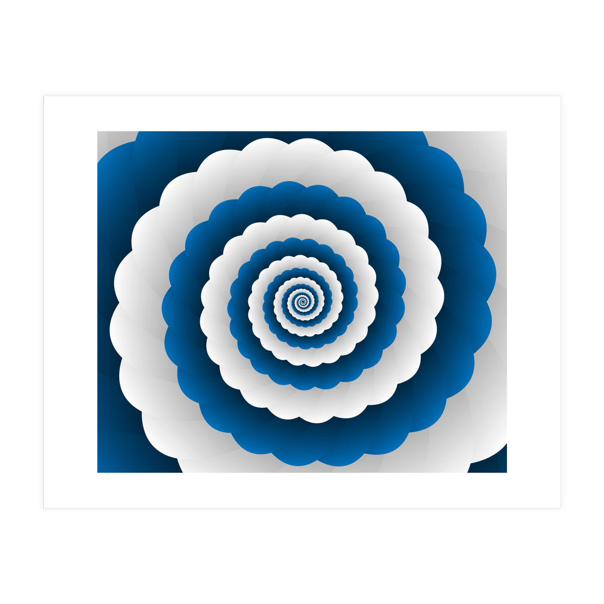 Blue Modern Floral Interior Design (Print Only)