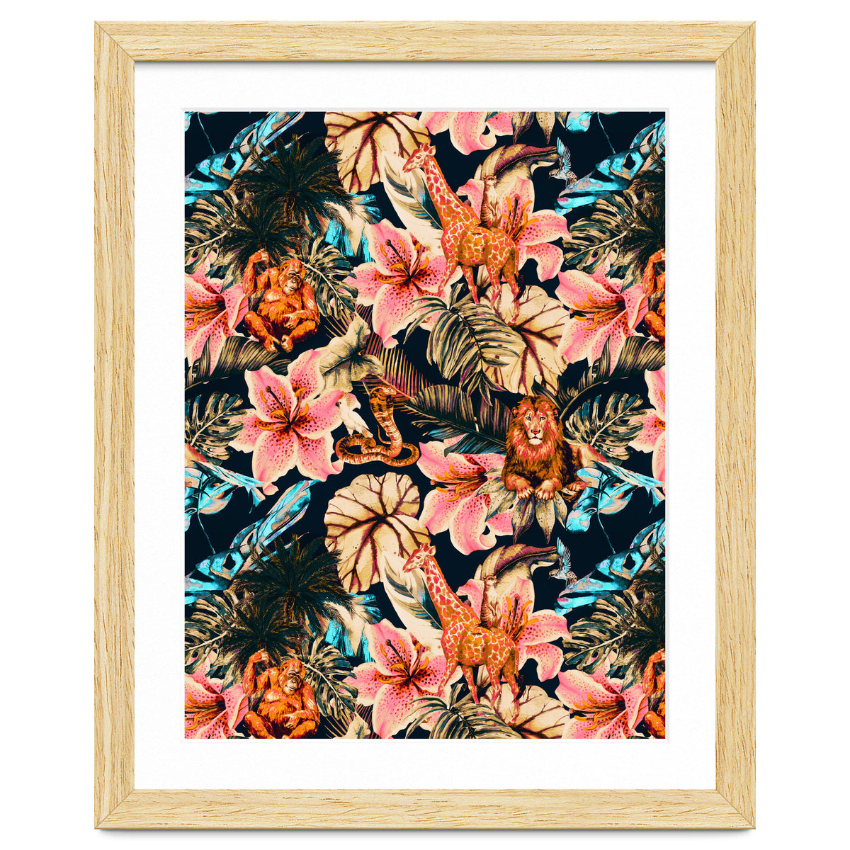 Wild animals in the dark of the jungle 02