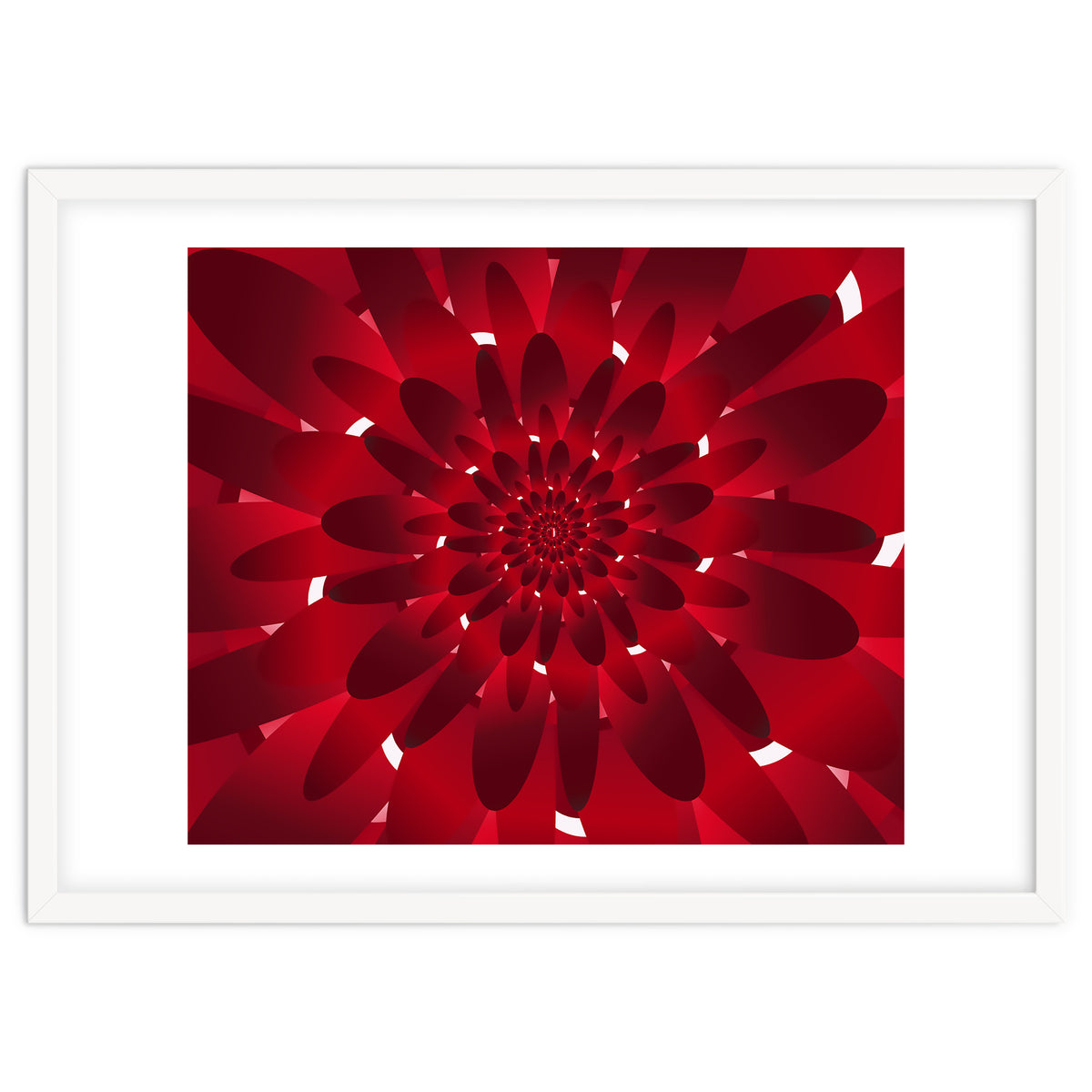 Abstract Modern Red Floral Design Art