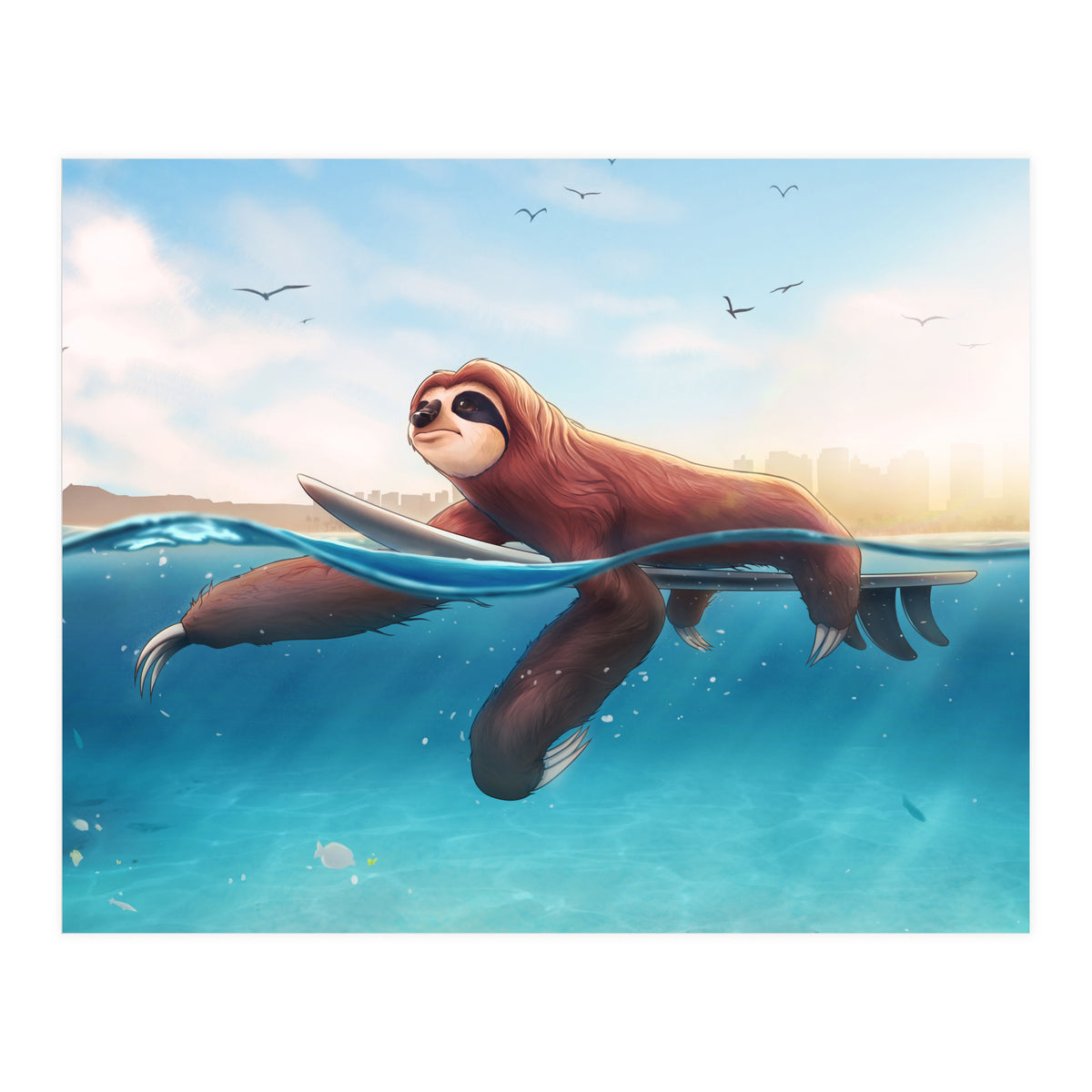 Surf Sloth (Print Only)