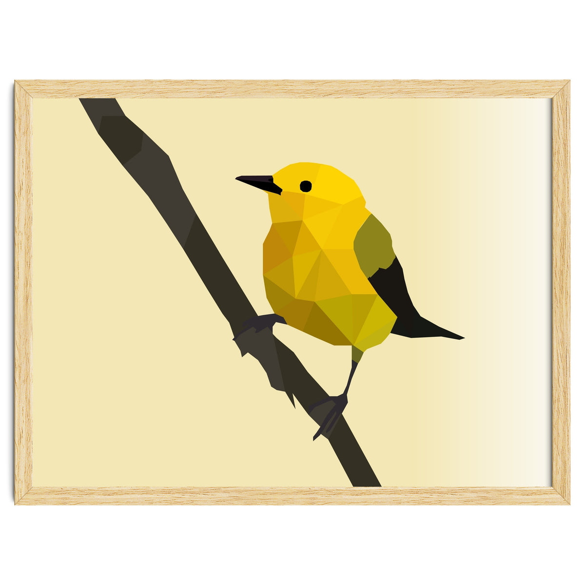 Prothonotary Warbler Low Poly Art