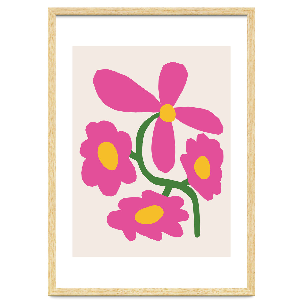 Pink Retro Cut Out Flower