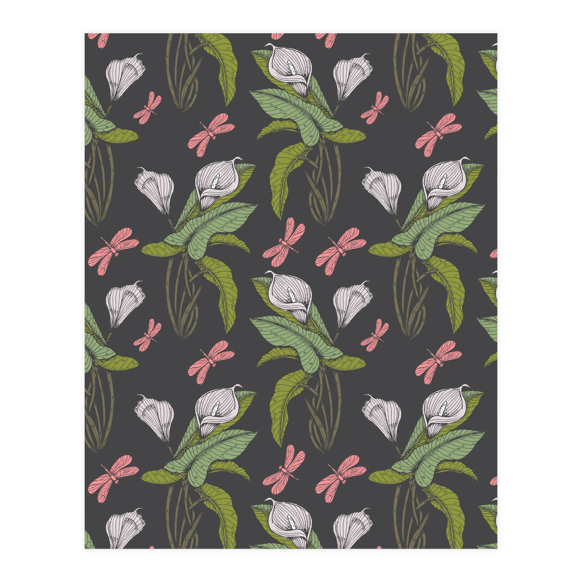 Hand drawn floral dark - 03 (Print Only)