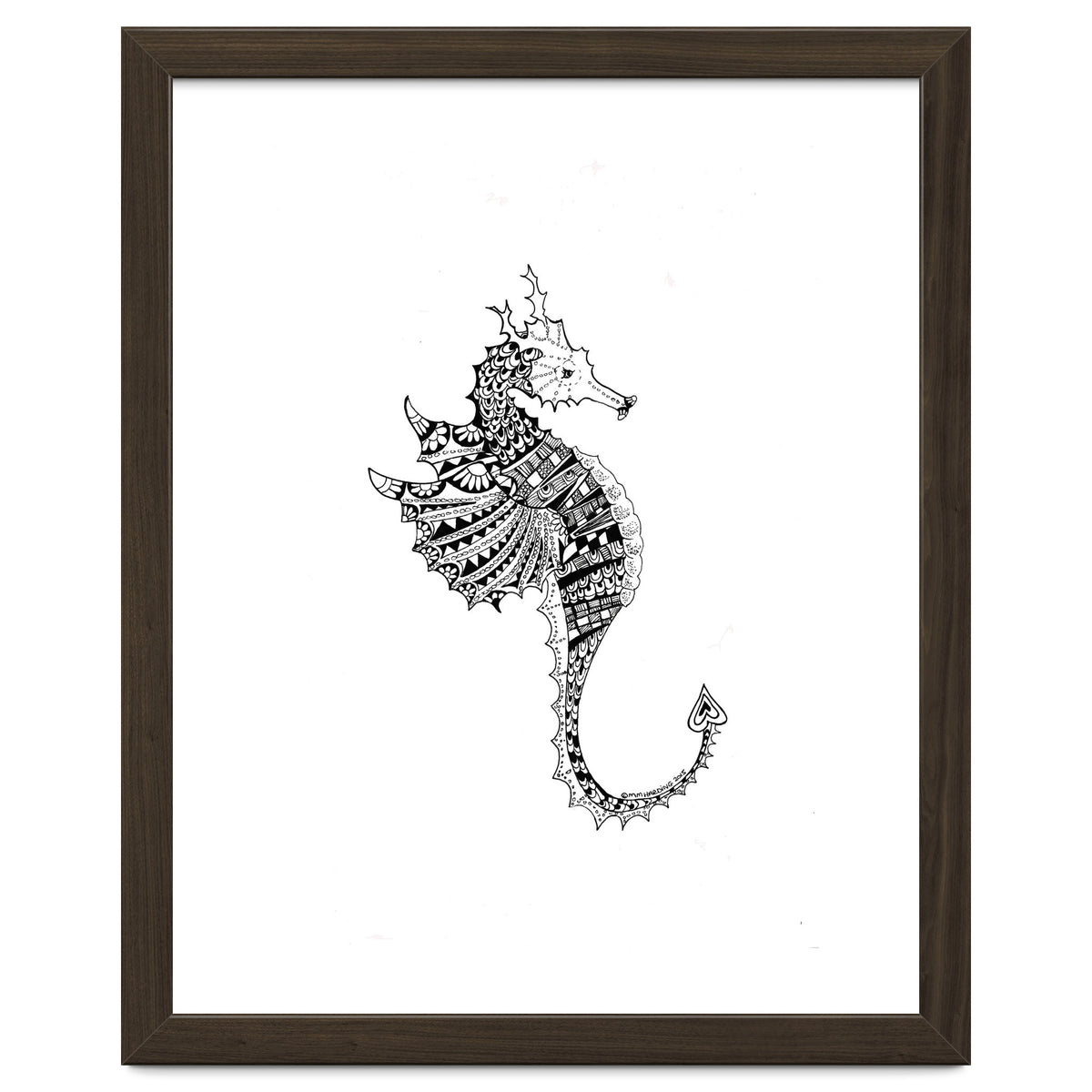 Seahorse Dragon Zen Doodle
