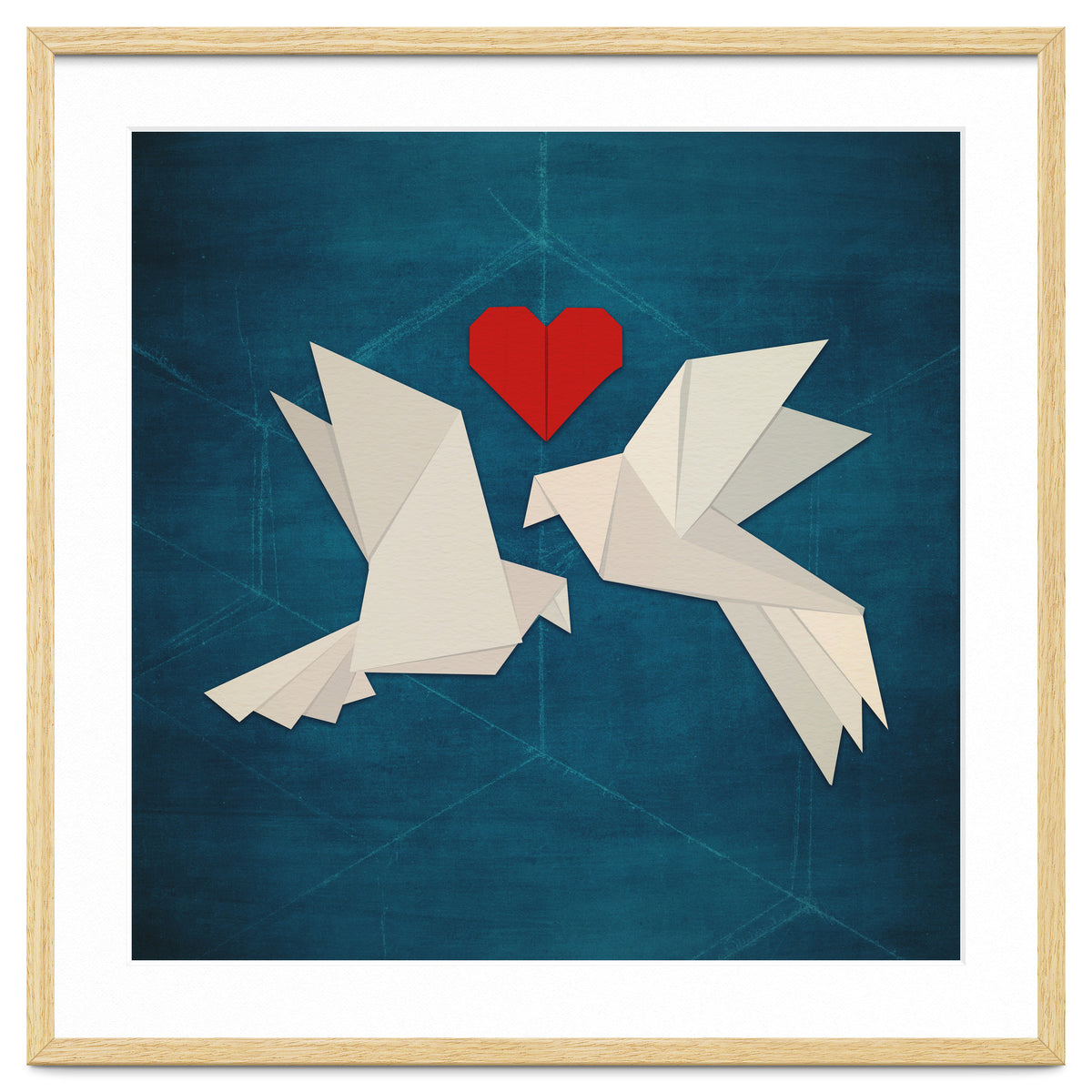 Origami love birds