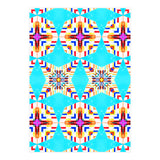 Exotic Tiles, Moroccan Teal Kaleidoscope Pattern, Turkish Bohemian Colorful Culture Eclectic Graphic (Print Only) thumbnail