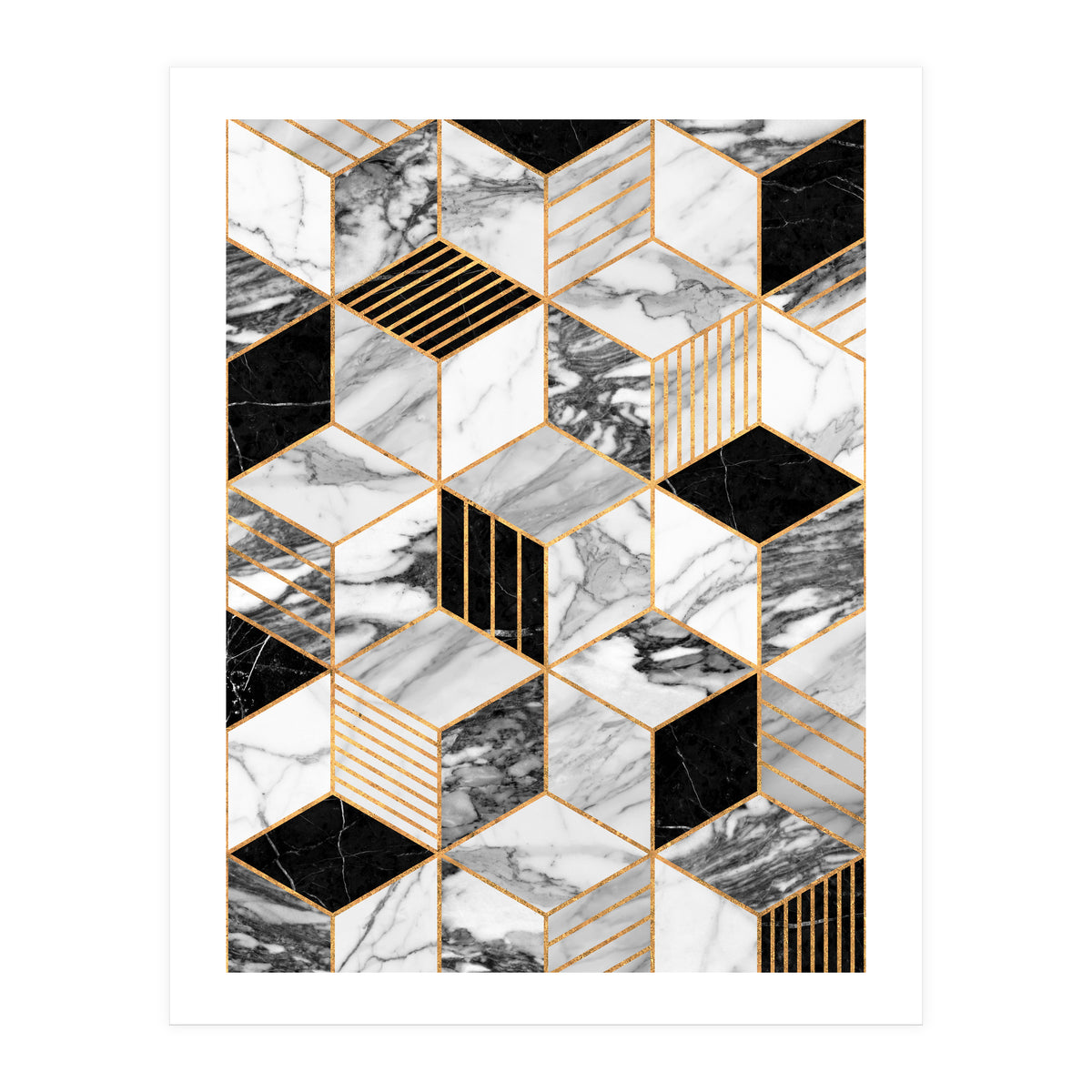Marble Cubes 2 - Black and White (Print Only)