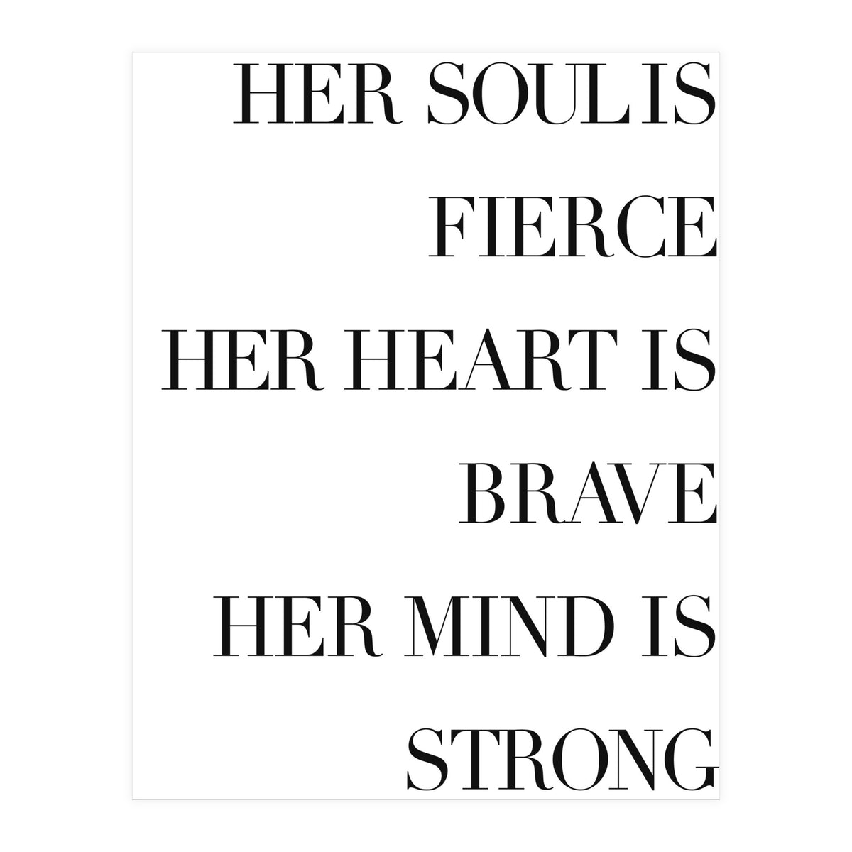 Fierce, Brave, Strong Female Empowerment Quote (Print Only)