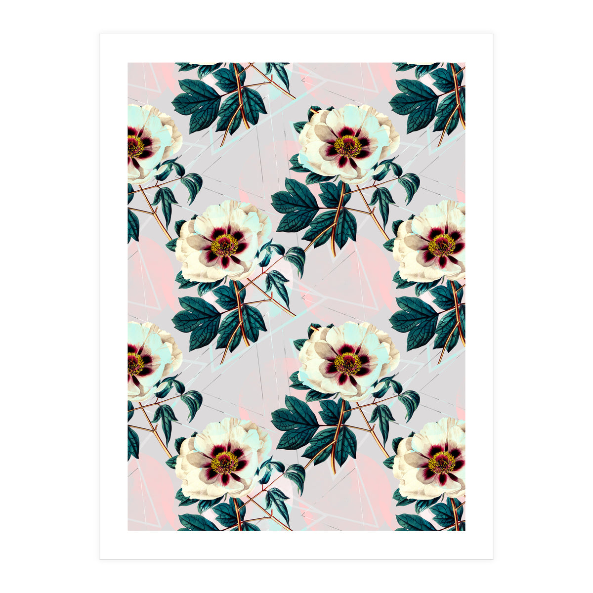 Flowery blooming with geometric (Print Only)