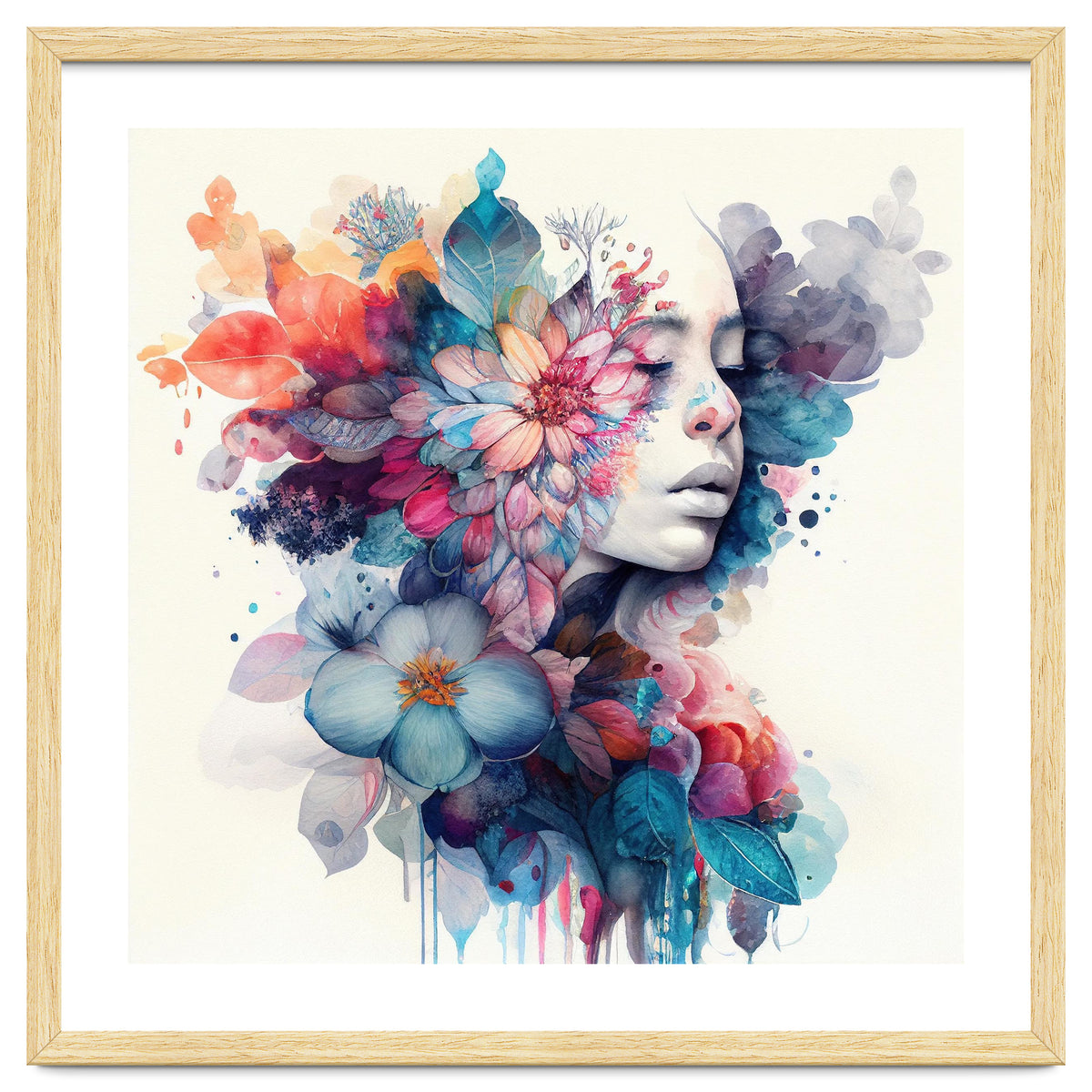 Watercolor Tropical Woman #5