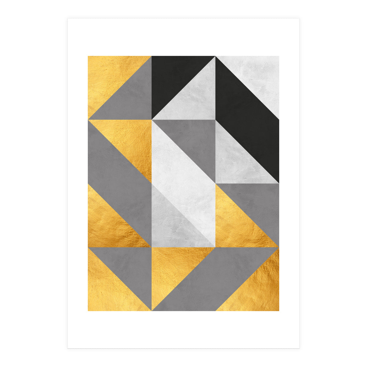 Gray and Gold Composition IV (Print Only)