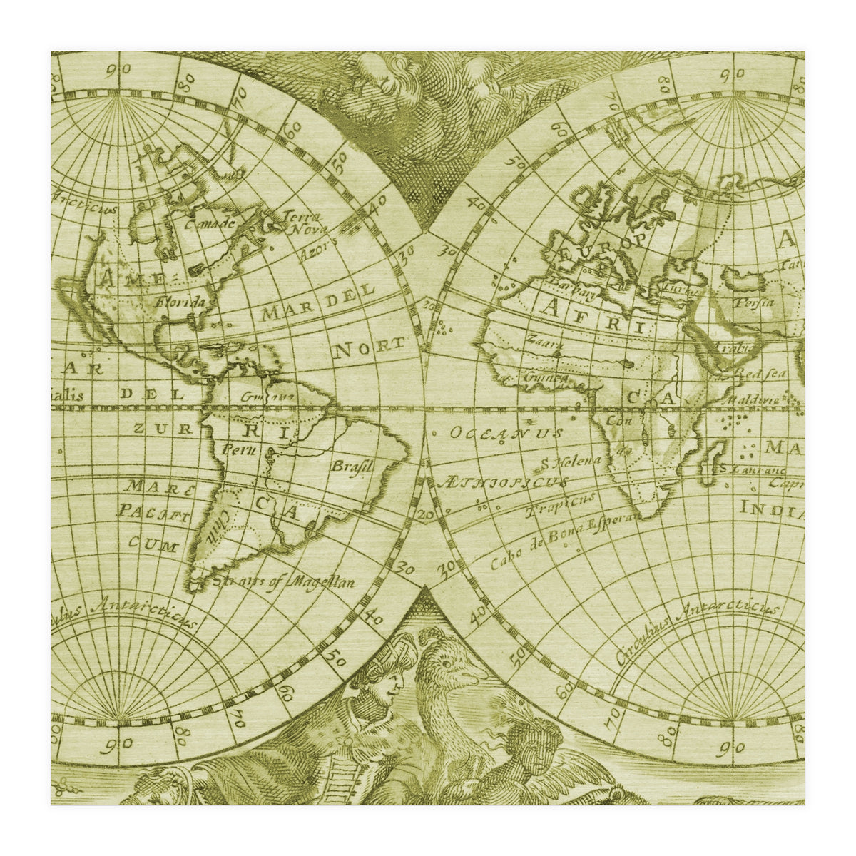Vintage Mapa Mundi (Print Only)