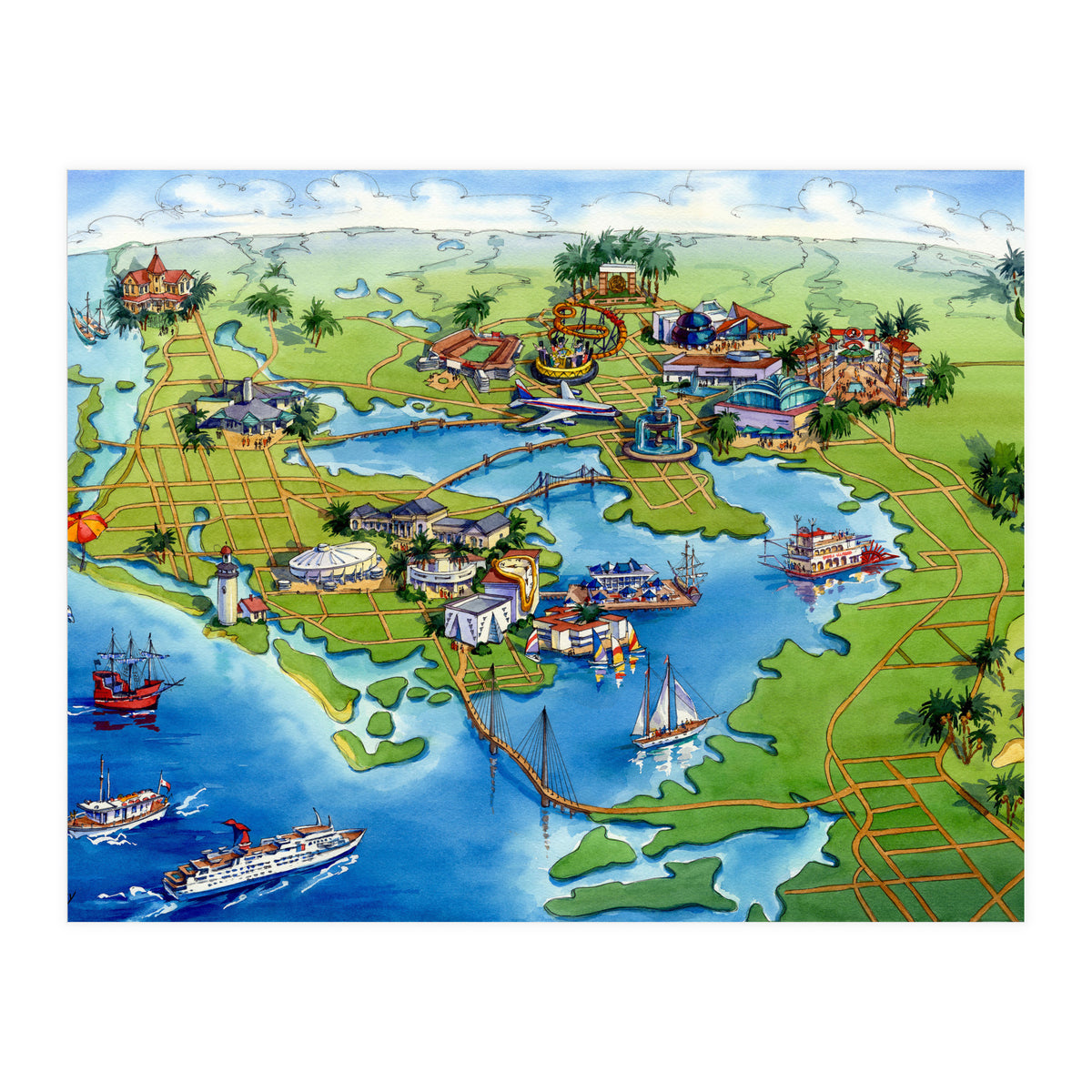 Tampa Bay Illustrated Map (Print Only)