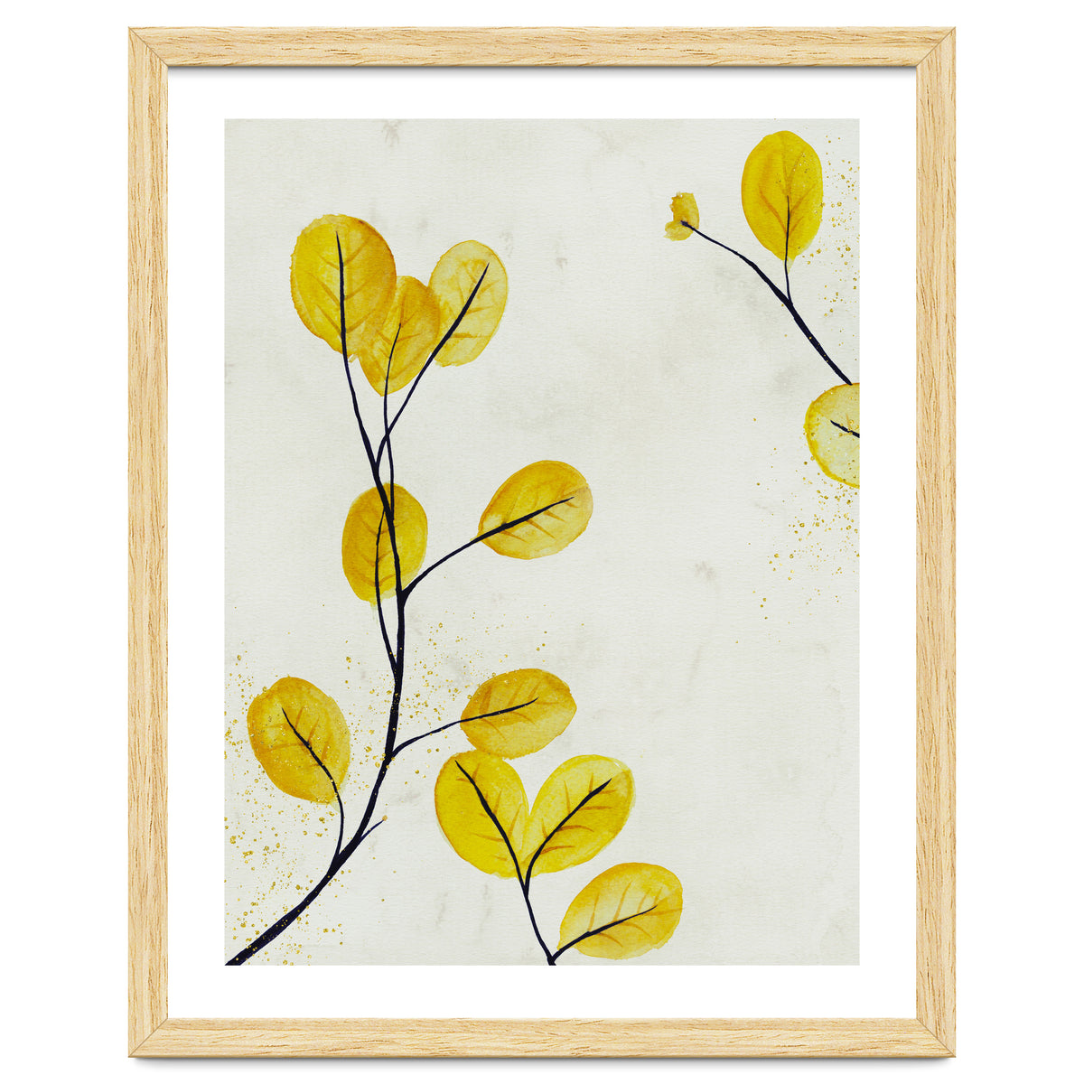 Golden birch leaves