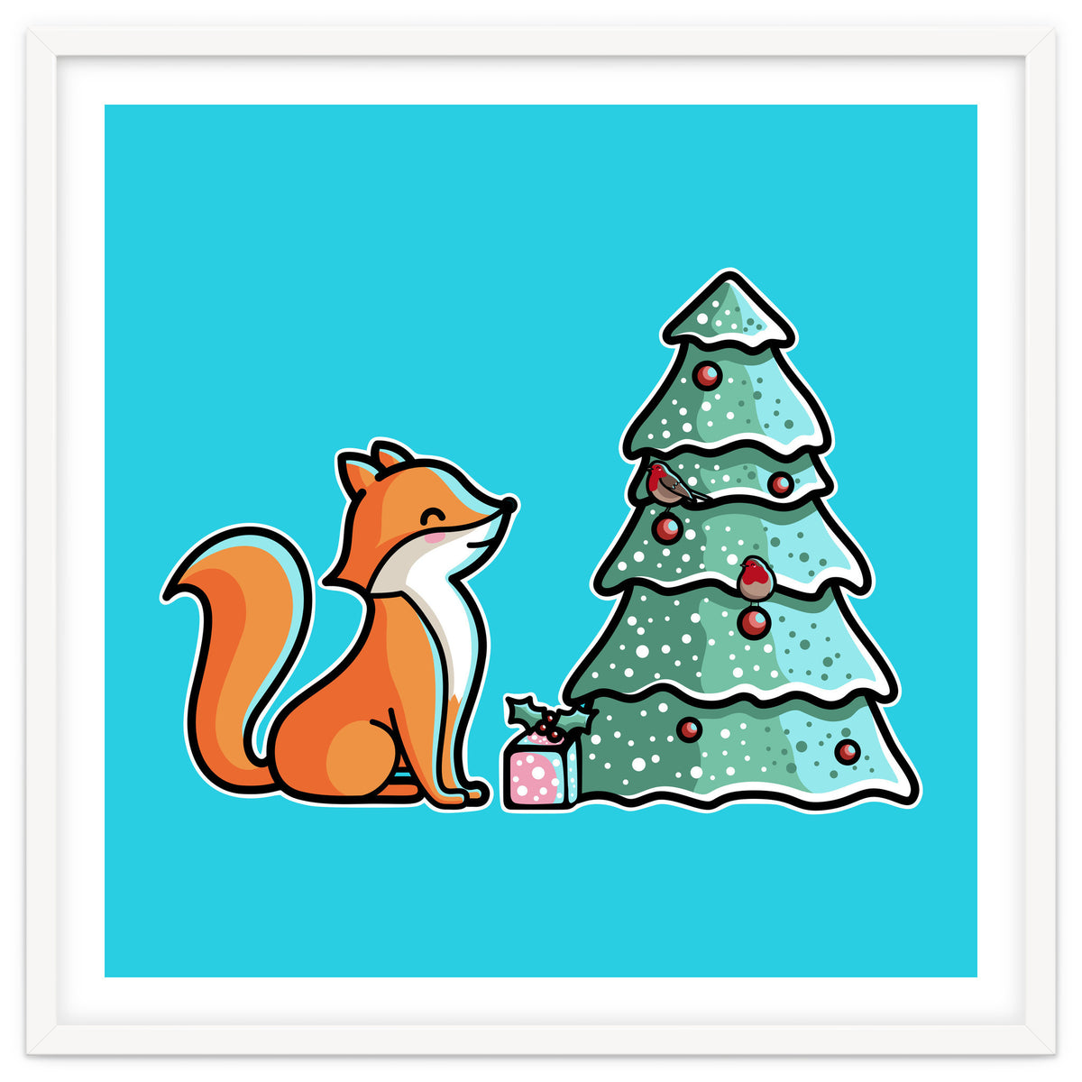 Cute Fox Christmas Tree