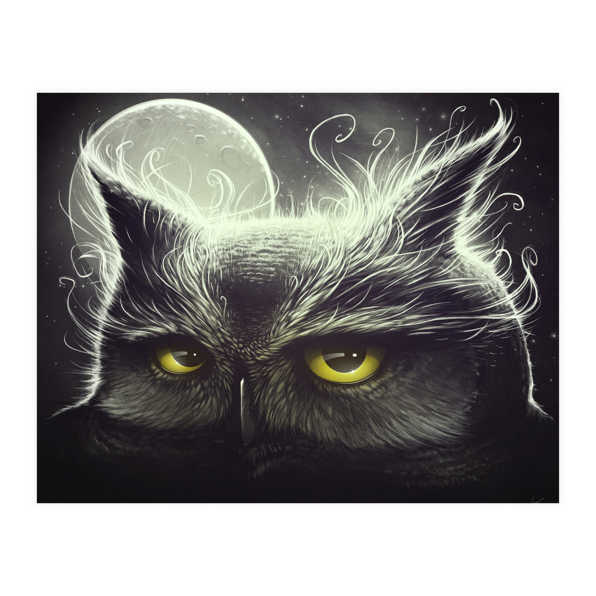 Owl And The Moon (Print Only)