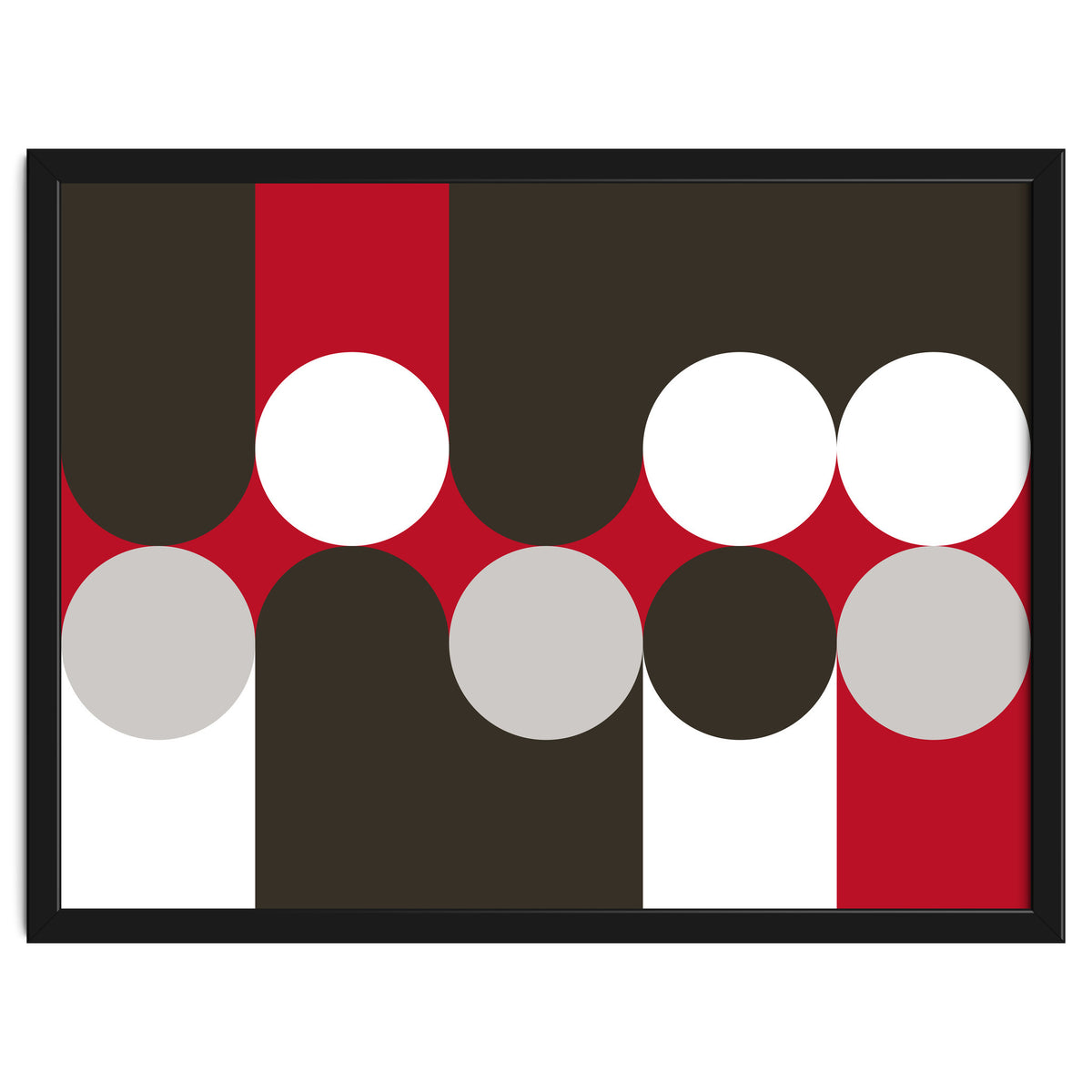 Geometric Shapes No. 33 - brown, red & white
