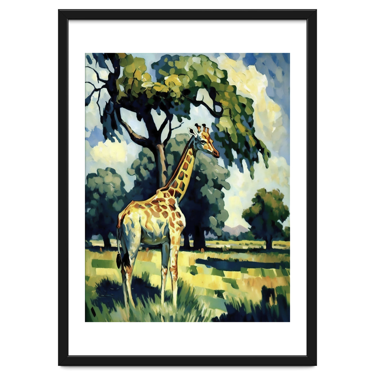 Giraffe Impressionist Painting