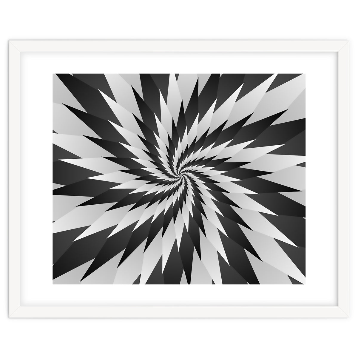 3D Abstract Swirl Monochrome Art