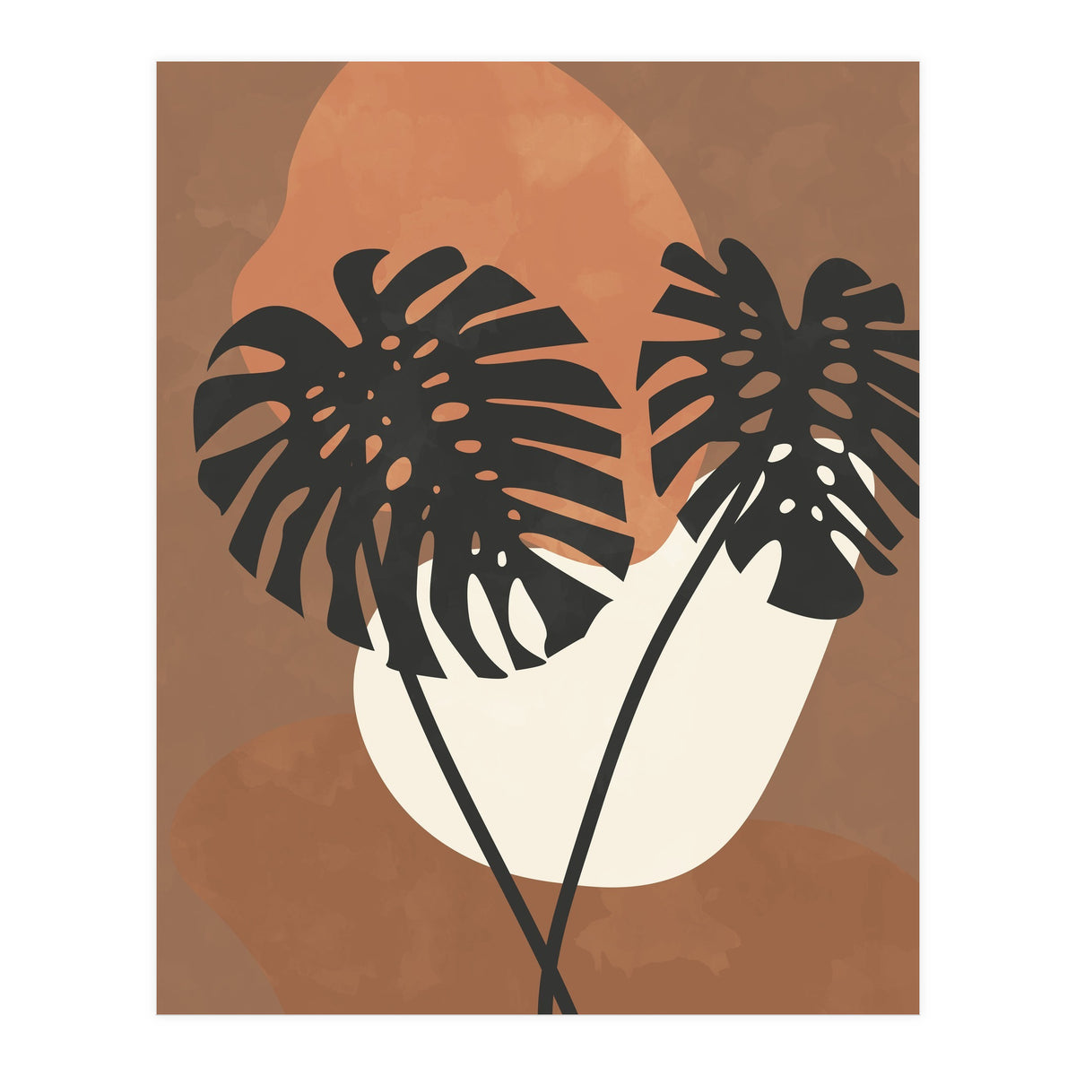 Boho Earth Tones Monstera (Print Only)