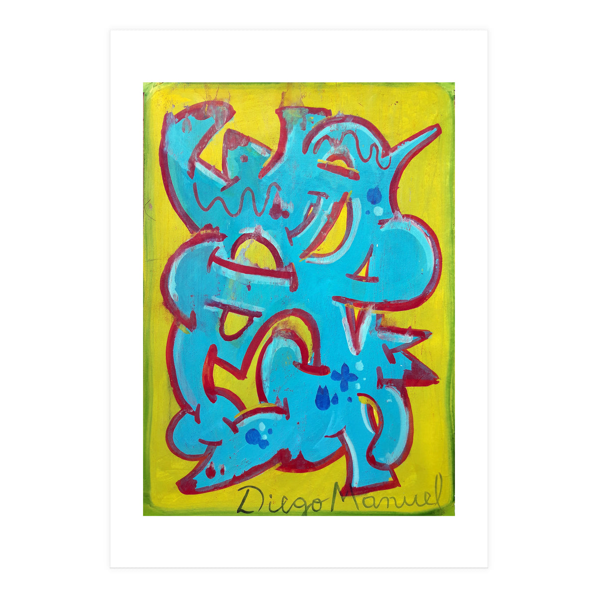 Forma Celeste Sobre Amarillo 3 (Print Only)