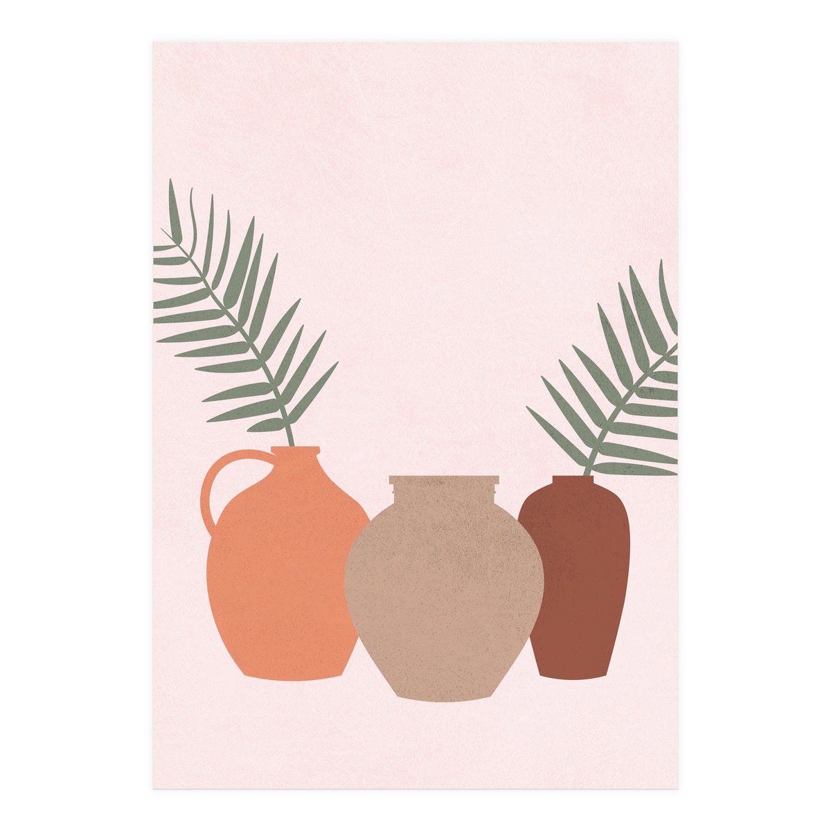 Palm Leaves Pottery Minimal Boho (Print Only)
