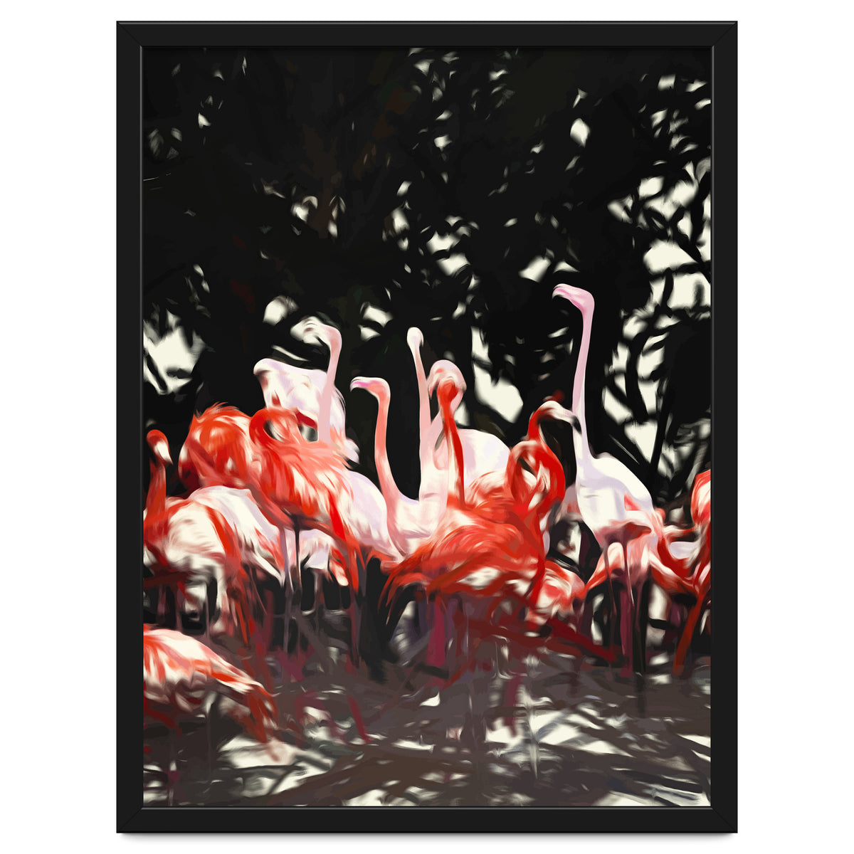 Flamingoes Under The Banyan Tree