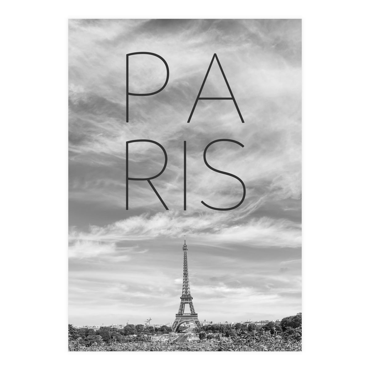 PARIS Eiffel Tower | Text & Skyline (Print Only)